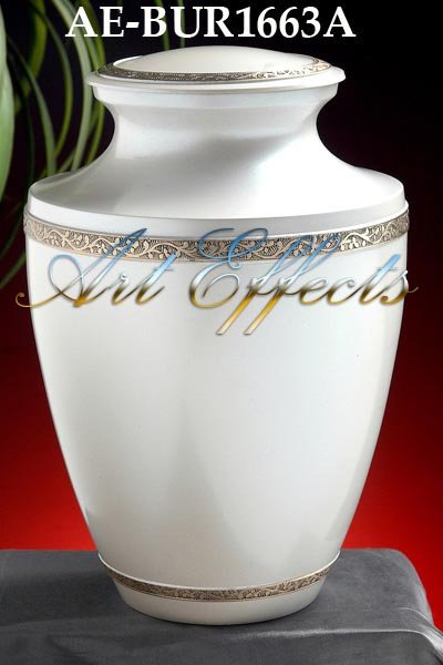 Manufacturers Exporters and Wholesale Suppliers of Majestic Pearl White Brass Funeral Urn Farrukhabad Uttar Pradesh
